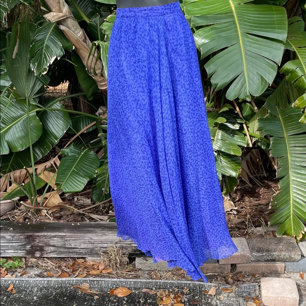periwinkle, blue and purple pure silk circle skirt
